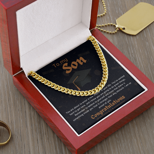 To My Son on His Graduation | Cuban Link Chain Necklace