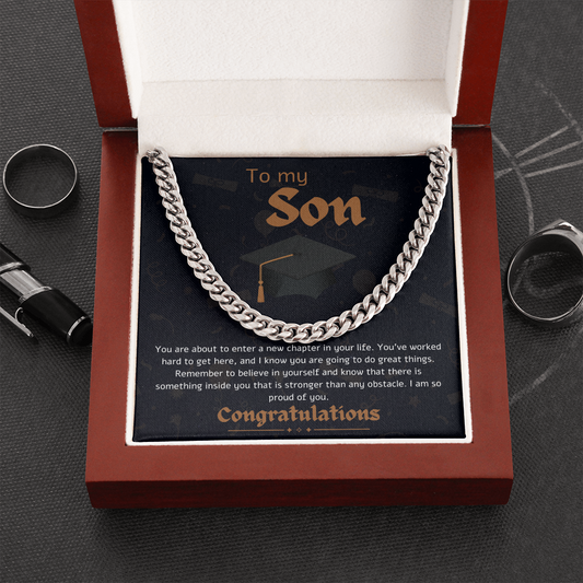 To My Son on His Graduation | Cuban Link Chain Necklace